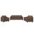 Set de canapele cu perne, 3 piese, maro, textil GartenMobel Dekor