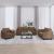 Set de canapele cu perne, 3 piese, maro, textil GartenMobel Dekor
