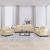 Set de canapele cu perne, 3 piese, crem, textil GartenMobel Dekor