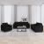 Set de canapele cu perne, 3 piese, negru, textil GartenMobel Dekor
