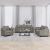 Set de canapele cu perne, 3 piese, gri taupe, textil GartenMobel Dekor