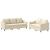 Set de canapele cu perne, 2 piese, crem, textil GartenMobel Dekor