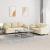 Set de canapele cu perne, 2 piese, crem, material textil GartenMobel Dekor