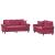Set canapele cu perne, 2 piese, roșu vin, catifea GartenMobel Dekor