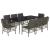 Set mobilier grădină cu perne, 9 piese, gri, poliratan GartenMobel Dekor