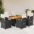 Set mobilier de grădină cu perne, 7 piese, negru, poliratan GartenMobel Dekor