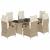 Set de masă pentru grădină, 7 piese, cu perne, bej, poliratan GartenMobel Dekor
