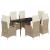 Set de masă pentru grădină, 7 piese, cu perne, bej, poliratan GartenMobel Dekor