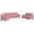 Set de canapele cu perne, 3 piese, roz, catifea GartenMobel Dekor