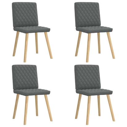 Scaune de bucătărie pivotante, 4 buc., gri închis, textil GartenMobel Dekor