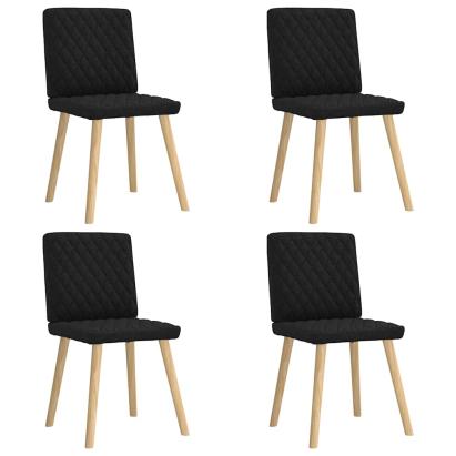 Scaune de bucătărie, 4 buc., negru, material textil GartenMobel Dekor