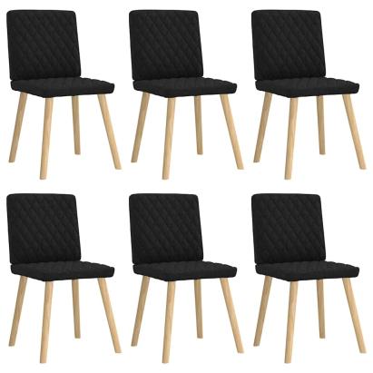 Scaune de sufragerie 6 buc. negru material textil GartenMobel Dekor
