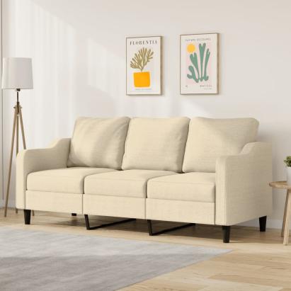 Canapea cu 3 locuri, crem, 180 cm, material textil GartenMobel Dekor