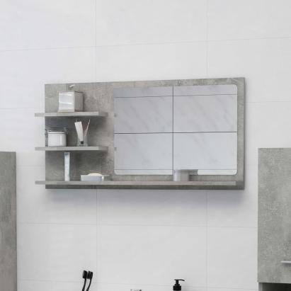 Oglindă de baie, gri beton, 90 x 10,5 x 45 cm, PAL GartenMobel Dekor