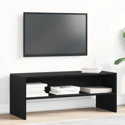 Dulap TV Stejar Negru 100x40x40 cm Lemn prelucrat GartenMobel Dekor