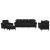 Set de canapele cu perne, 4 piese, negru, catifea GartenMobel Dekor