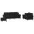 Set de canapele cu perne, 3 piese, negru, catifea GartenMobel Dekor