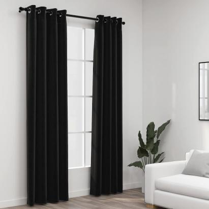 Perdele opace, aspect pânză, 2 buc., antracit, 140 x 245 cm GartenMobel Dekor