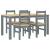Set de sufragerie din 5 piese Panama din lemn masiv de pin gri GartenMobel Dekor