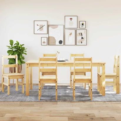 Set de sufragerie 7 piese „Panama” din lemn masiv de pin GartenMobel Dekor