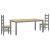 Set de sufragerie din 3 piese Panama din lemn masiv de pin gri GartenMobel Dekor
