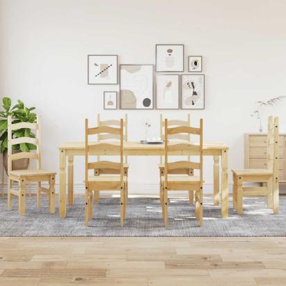 Set de sufragerie 7 piese „Panama” din lemn masiv de pin GartenMobel Dekor