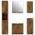 Set dulapuri de baie, 5 piese, stejar afumat, lemn prelucrat GartenMobel Dekor