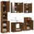 Set dulapuri de baie, 5 piese, stejar afumat, lemn prelucrat GartenMobel Dekor