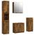 Set dulapuri de baie, 4 piese, stejar afumat, lemn prelucrat GartenMobel Dekor