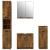 Set dulapuri de baie, 4 piese, stejar afumat, lemn prelucrat GartenMobel Dekor
