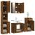 Set dulapuri de baie, 4 piese, stejar afumat, lemn prelucrat GartenMobel Dekor