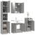 Set dulapuri de baie, 4 piese, gri sonoma, lemn prelucrat GartenMobel Dekor
