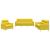 Set de canapele cu perne, 3 piese, galben deschis, textil GartenMobel Dekor