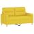 Set de canapele cu perne, 2 piese, galben deschis, textil GartenMobel Dekor