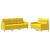 Set de canapele cu perne, 2 piese, galben deschis, textil GartenMobel Dekor