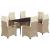 Set de masă pentru grădină, 7 piese, cu perne, bej, poliratan GartenMobel Dekor
