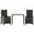 Set mobilier de grădină cu perne, 3 piese, gri, poliratan GartenMobel Dekor