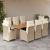 Set de masă pentru grădină, 9 piese, cu perne, bej, poliratan GartenMobel Dekor