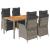 Set mobilier de grădină cu perne, 5 piese, gri, poliratan GartenMobel Dekor
