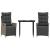 Set mobilier de grădină cu perne, 3 piese, gri, poliratan GartenMobel Dekor