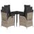 Set mobilier de grădină cu perne, 5 piese, gri, poliratan GartenMobel Dekor