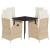 Set mobilier de grădină cu perne, 5 piese, bej, poliratan GartenMobel Dekor