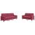 Set canapea cu perne/rulouri, 2 piese, roșu vin, catifea GartenMobel Dekor