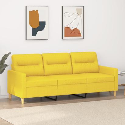 Canapea cu 3 locuri, galben deschis, 180 cm, material textil GartenMobel Dekor