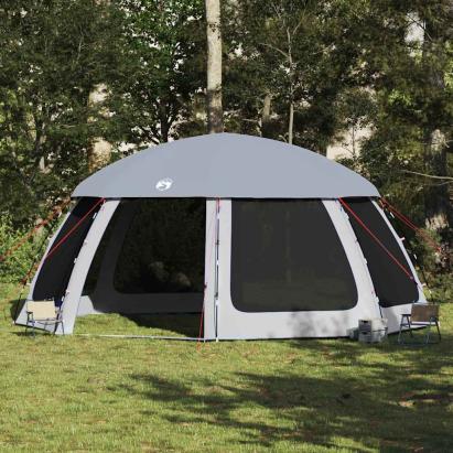 Cort de piscină cu pereți detașabili și plasă gri 612x612 cm GartenMobel Dekor