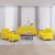 Set de canapele cu perne, 4 piese, galben deschis, textil GartenMobel Dekor