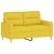 Set de canapele cu perne, 3 piese, galben deschis, textil GartenMobel Dekor