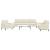 Set de canapele cu perne, 3 piese, crem, catifea GartenMobel Dekor