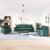Set canapele cu perne/rulouri, 3 piese, verde închis, catifea GartenMobel Dekor