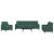 Set canapele cu perne/rulouri, 3 piese, verde închis, catifea GartenMobel Dekor